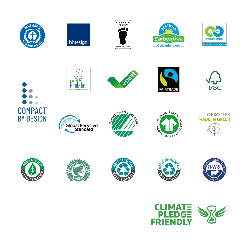 Logos Climate Pledge Friendly