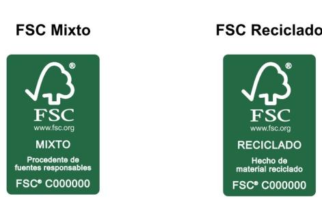 ejemplos de uso de la marca FSC en etiquetas